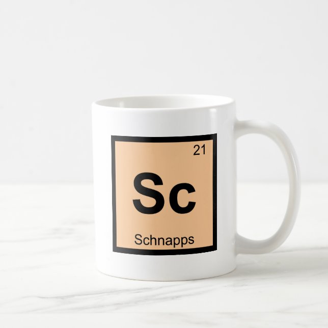 Sc - Schnapps kemi periodiska systemets symbol Kaffemugg (Höger)