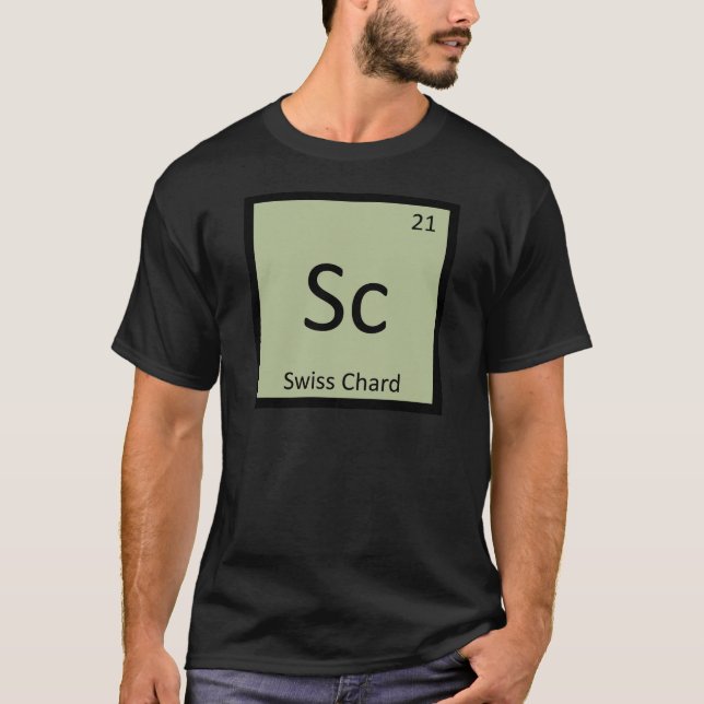Sc - Schweizisk Mangold Grönsak Kemi Symbol T Shirt (Framsida)