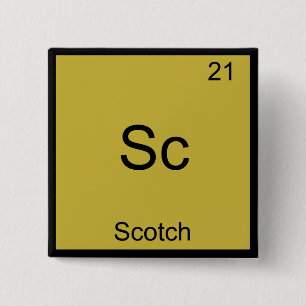 Sc - Scotch Rolig Kemisk Element Symbol T-Shirt Knapp