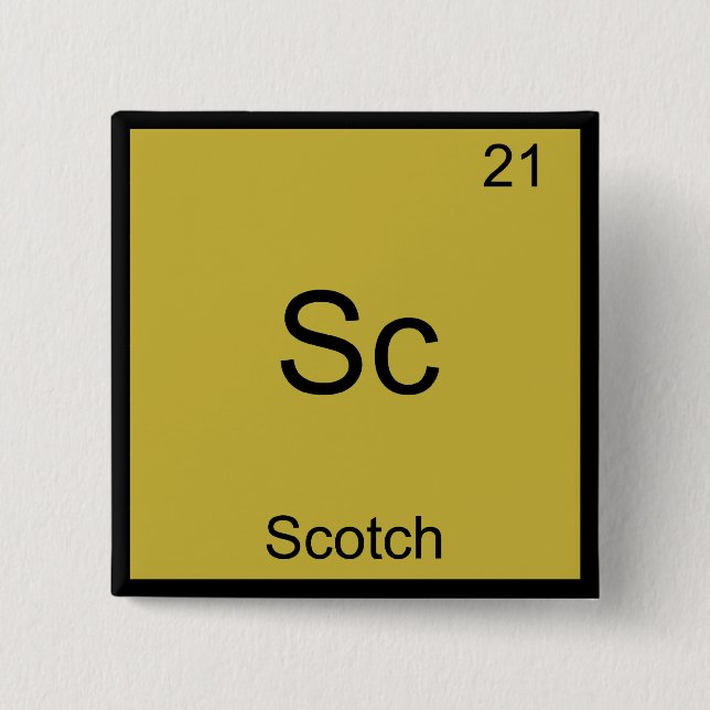 Sc - Scotch Rolig Kemisk Element Symbol T-Shirt Knapp (Framsida)