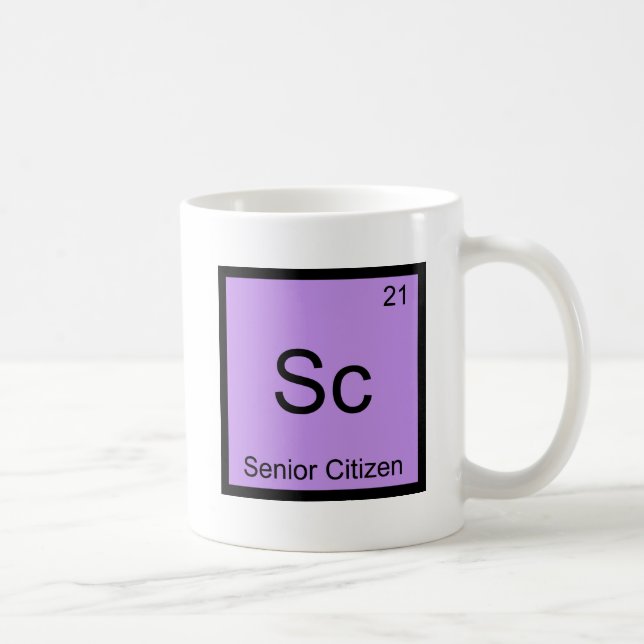Sc - Senior Citizen Roligt Kemiskt Elemente Symbol Kaffemugg (Höger)