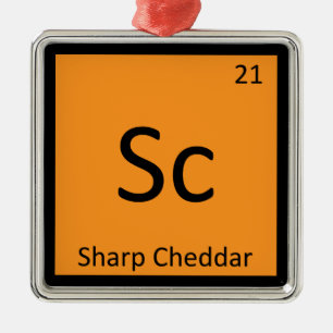 Sc - Skarp Cheddarost Kemi Periodiska Systemet Julgransprydnad Metall