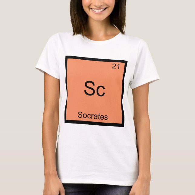 Sc - Sokrates Rollig Grundämne Kemisymbol T-shirt (Framsida)
