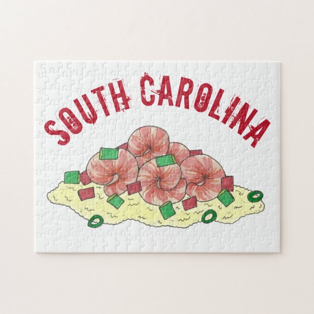 SC South Carolina Low Land Shrimp and Grits Pussel (Horisontell)