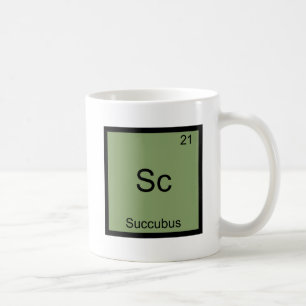 Sc - Succubus Rolig T-Shirt med Kemiskt Elementsym Kaffemugg
