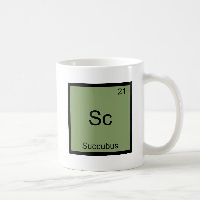 Sc - Succubus Rolig T-Shirt med Kemiskt Elementsym Kaffemugg (Höger)
