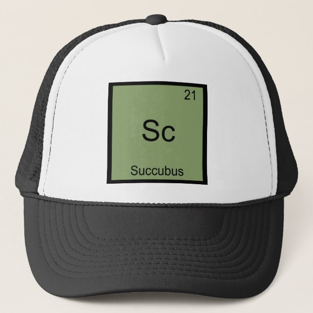 Sc - Succubus Rolig T-Shirt med Kemiskt Elementsym Keps (Framsida)