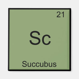 Sc - Succubus Rolig T-Shirt med Kemiskt Elementsym Magnet