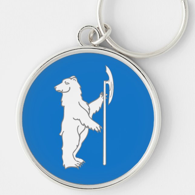 SCA Bjornsborg Keychain Rund Silverfärgad Nyckelring (Framsidan)