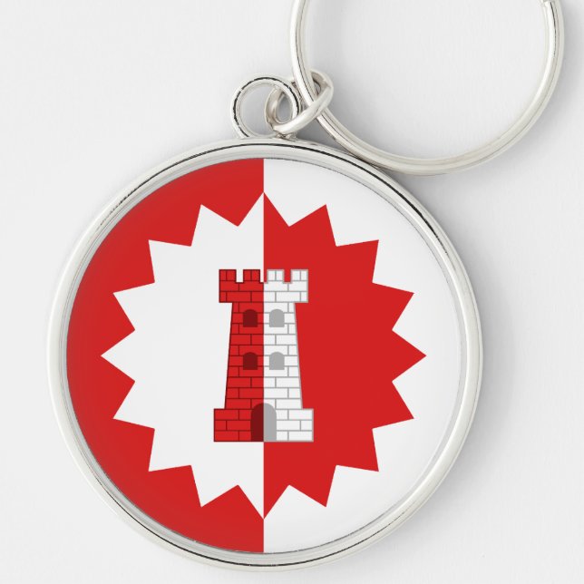 SCA Cydllan Downs Keychain Rund Silverfärgad Nyckelring (Framsidan)