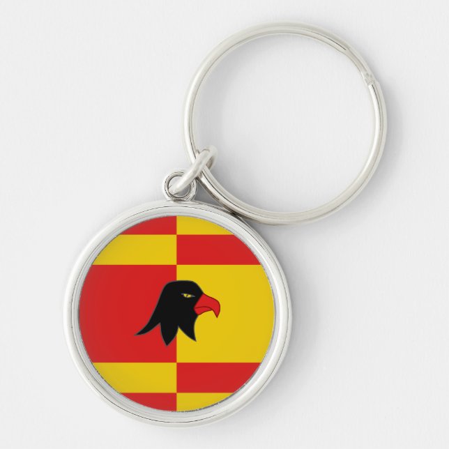 SCA Falconcree Keychain Rund Silverfärgad Nyckelring (Framsidan)