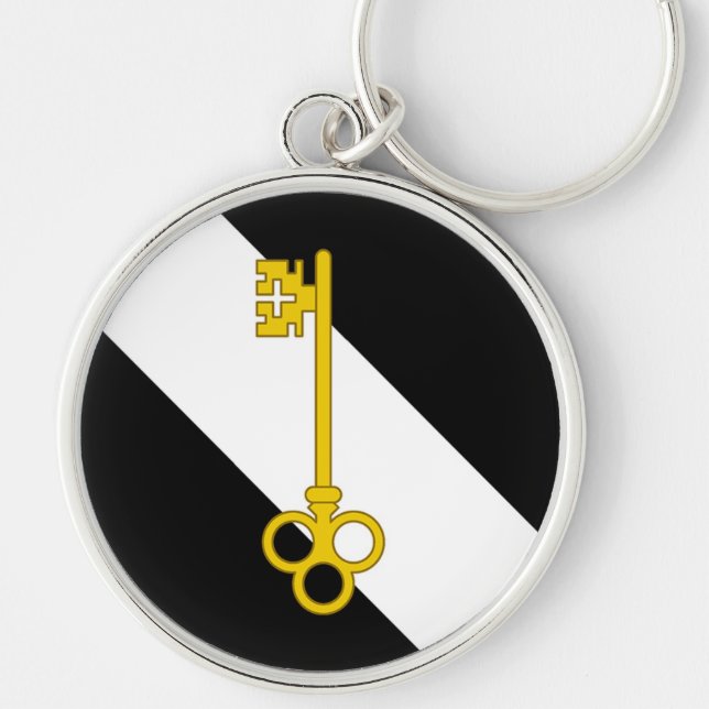 SCA Frostheim Keychain Rund Silverfärgad Nyckelring (Framsidan)