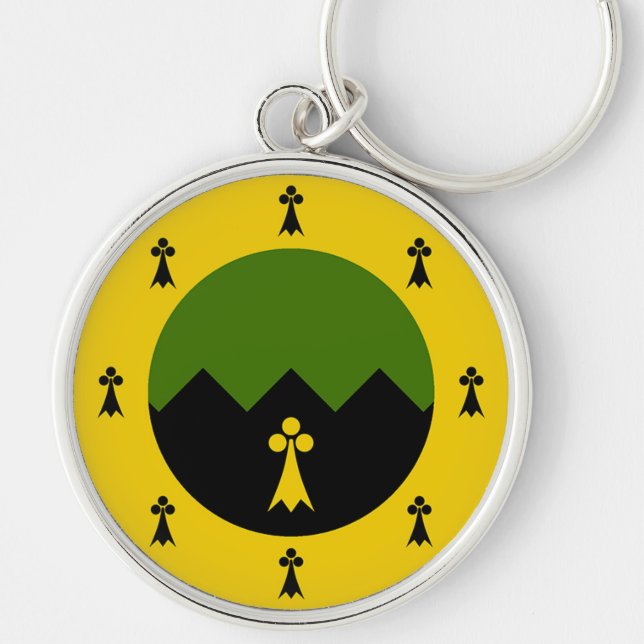 SCA Granite Mountain Keychain Rund Silverfärgad Nyckelring (Framsidan)