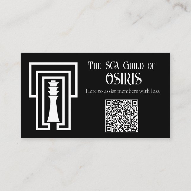 SCA Guild of Osiris Cards Visitkort (Framsida)