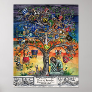SCA Heraldic Family Träd av Portia St. Luke Poster