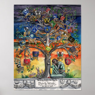 SCA Heraldic Family Träd av Portia St. Luke Poster