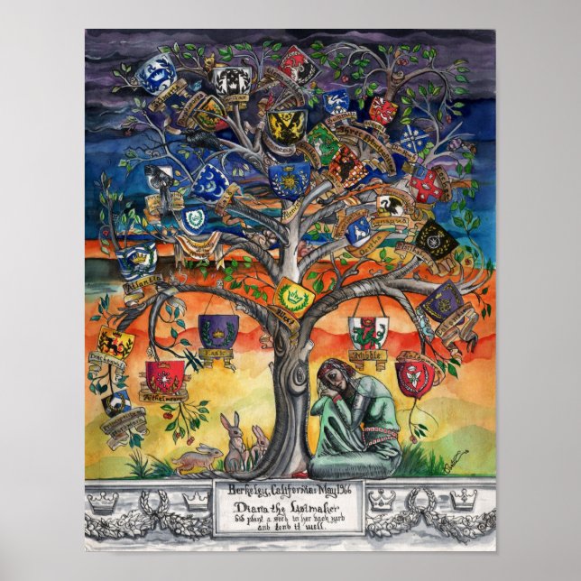 SCA Heraldic Family Träd av Portia St. Luke Poster (Framsidan)