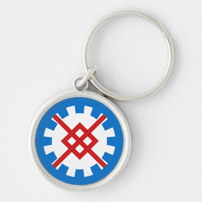 SCA Innilgard Small (1,44 tum) Round Keychain Rund Silverfärgad Nyckelring (Framsidan)