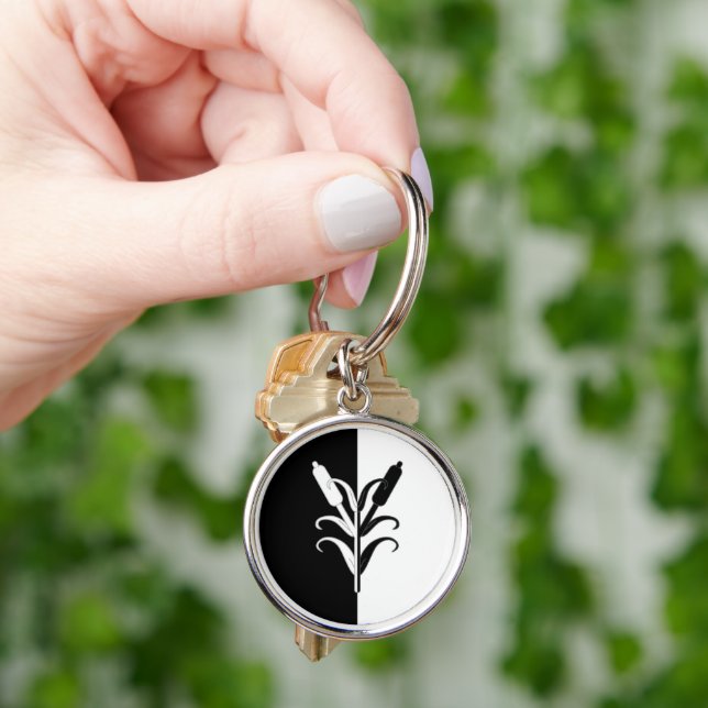 SCA Järn Bog Round, Small (1,44 tum) Keychain Rund Silverfärgad Nyckelring (Hand)