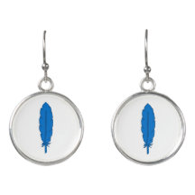 SCA Klan Blue Feather Earrings
