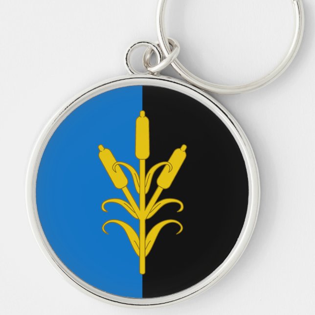 SCA Saint Sinnes Bog Keychain Rund Silverfärgad Nyckelring (Framsidan)