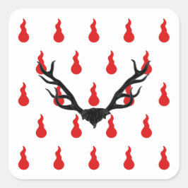 SCA Silverhart Populace Badge Fyrkantigt Klistermärke