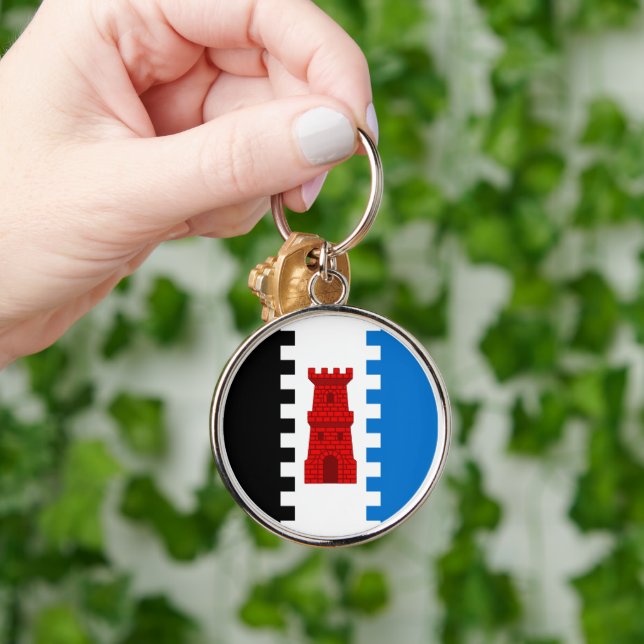 SCA South Downs Keychain Rund Silverfärgad Nyckelring (Hand)