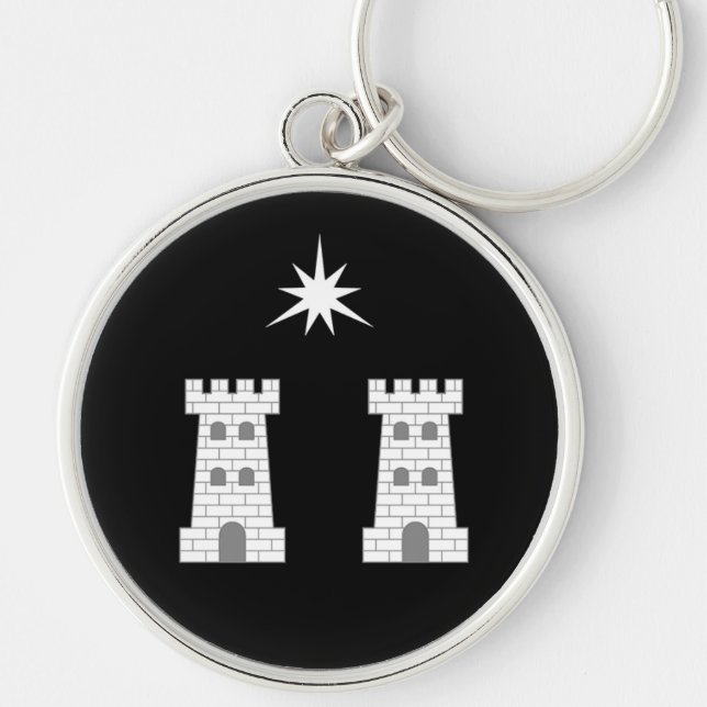 SCA Stargate Keychain Rund Silverfärgad Nyckelring (Framsidan)