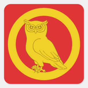 SCA Uggla Nest Populace Badge Fyrkantigt Klistermärke