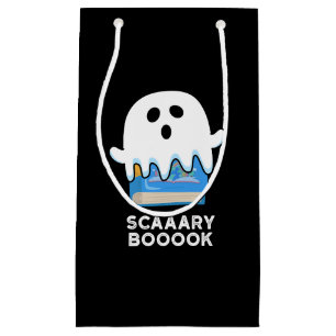 Scaaary Boook Funny Ghost Bok Pun Mörk BG