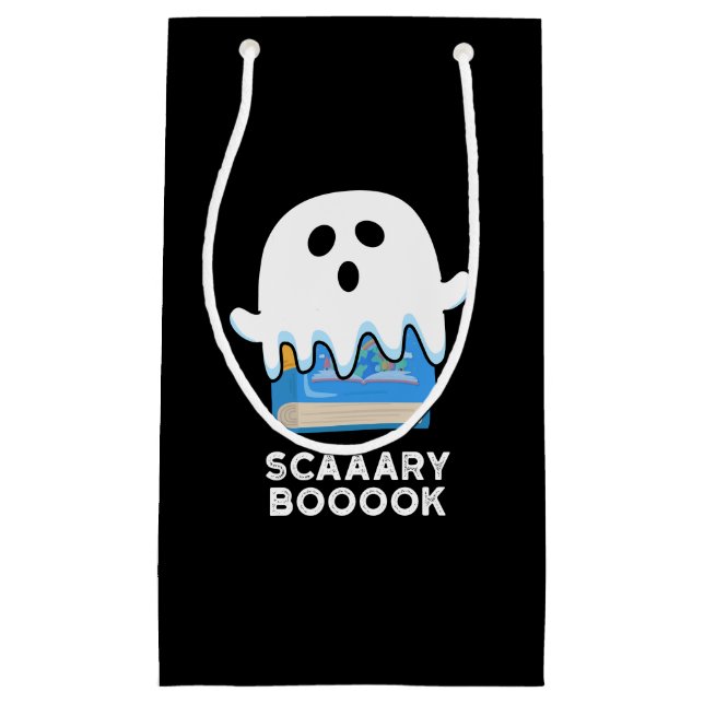 Scaaary Boook Funny Ghost Bok Pun Mörk BG (Framsidan)