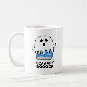 Scaaary Booook Funny Ghost Bok Pun Kaffemugg