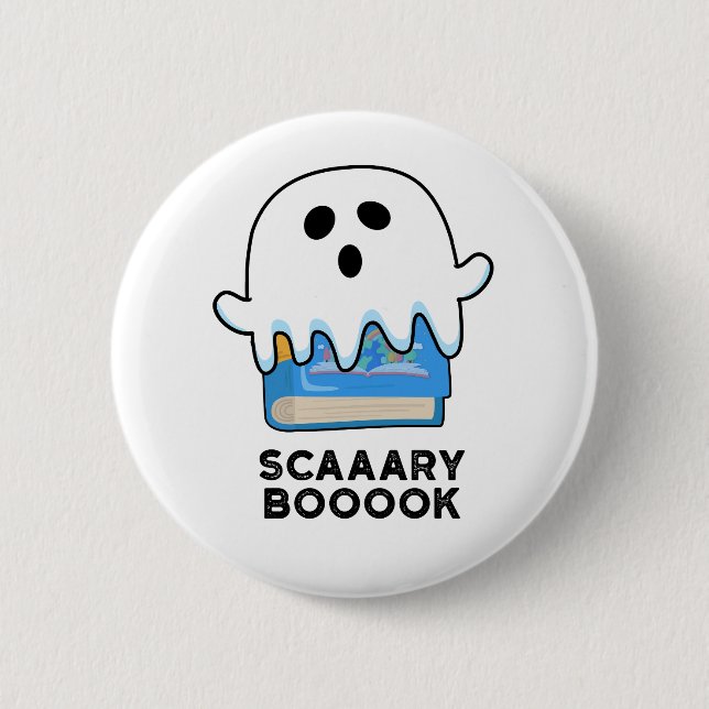 Scaaary Booook Funny Ghost Bok Pun Knapp (Framsida)