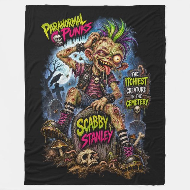 Scabby Stanley - Paranormal Punks Flanellfilt Fleecefilt (Framsidan)