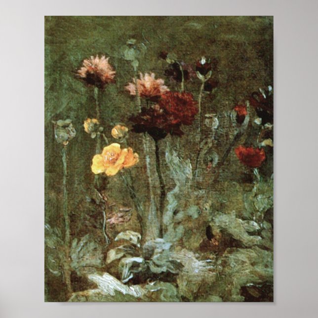 Scabiosa Ranunculus Van Gogh Fine Art Poster (Framsidan)