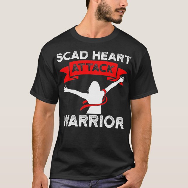 SCAD Heart Attack Survivor Pride Warrior Awareness T Shirt (Framsida)