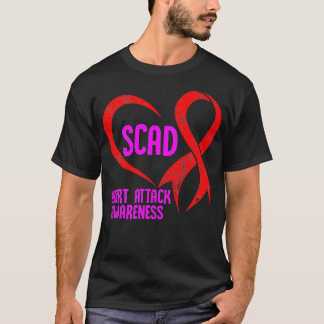 SCAD Heart Attack Survivor Pride Warrior Awareness T Shirt (Framsida)