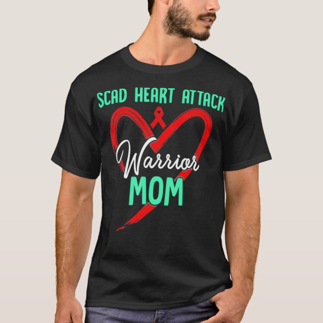 SCAD Heart Attack Survivor Pride Warrior Awareness T Shirt (Framsida)