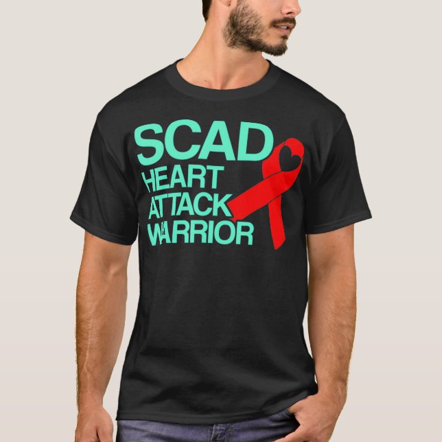 SCAD Heart Attack Survivor Survive Warrior Awarene T Shirt (Framsida)