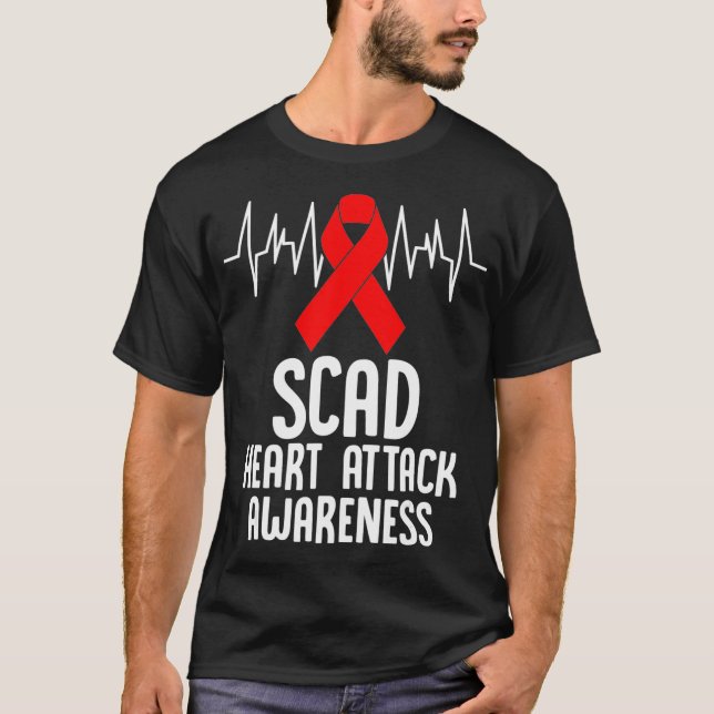 SCAD Heart Attack Survivor Survive Warrior Awarene T Shirt (Framsida)