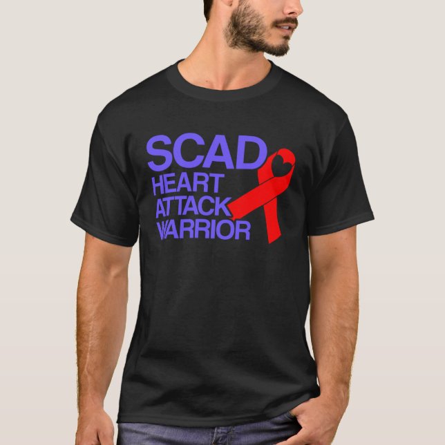 SCAD Heart Attack Survivor Warrior Awareness T Shirt (Framsida)