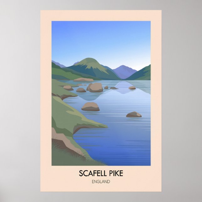 Scafell Pike Modern Resemalannonsaffisch Poster (Framsidan)