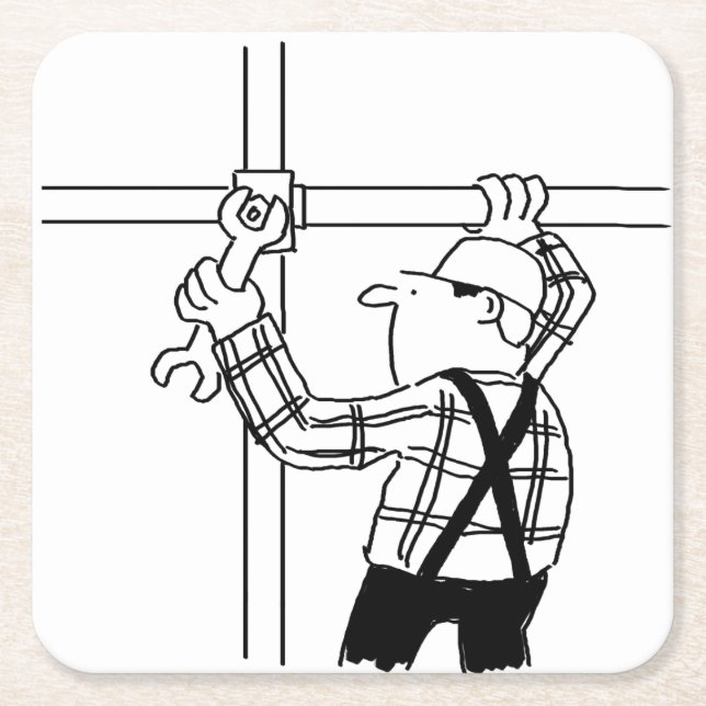 Scaffoder med byggnadsställningar underlägg papper kvadrat (Framsidan)