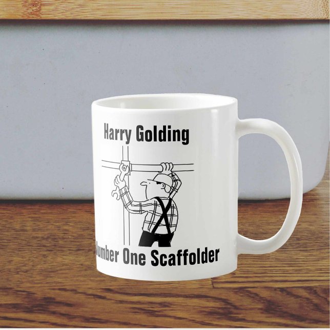 Scaffolder Cartoon Mugg för att lägga till namn (Skapare uppladdad)