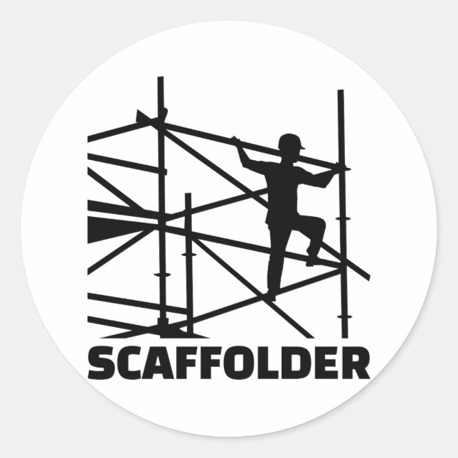 Scaffolder Runt Klistermärke (Framsida)