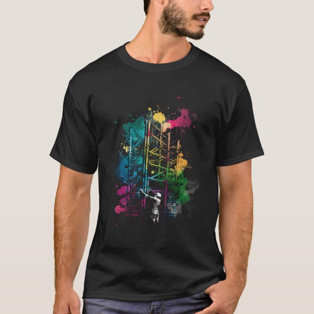 Scaffolding Splash Scaffolder Retro Scaffolding T Shirt (Framsida)