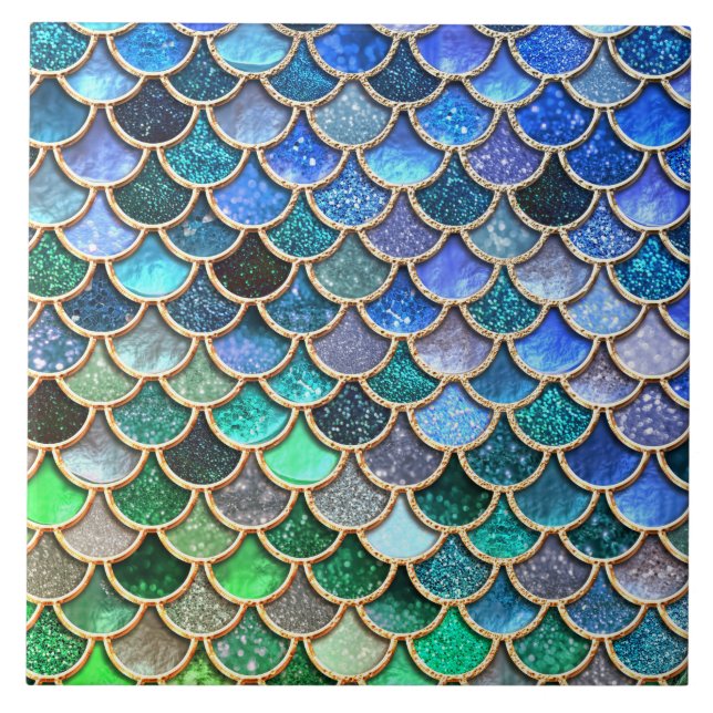 Scales- Mermaidscales för glitter för Kakelplatta (Framsidan)