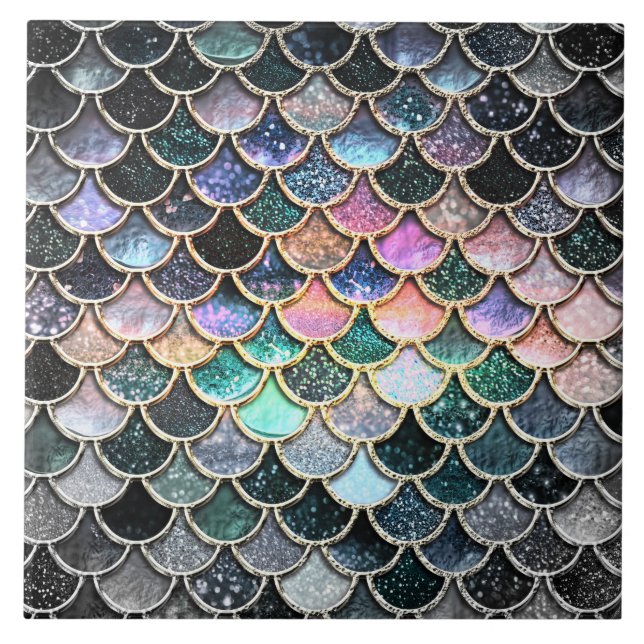 Scales- Mermaidscales för Kakelplatta (Framsidan)