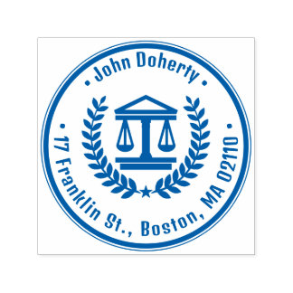 Scales of Justice Symbol | Round return address Självfärgande Stämpel