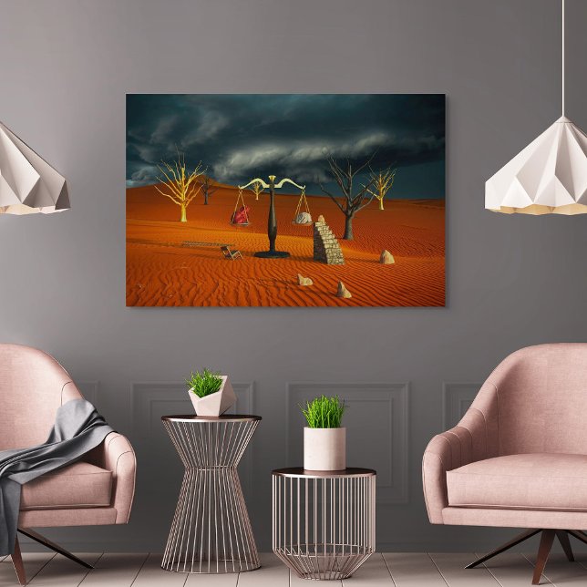Scales of Truth – Surreal Desert Symbolism Poster (Skapare uppladdad)